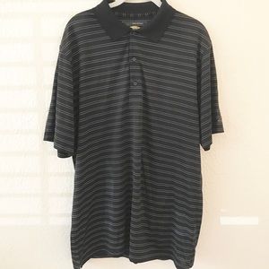 Greg Norman Men’s L Play Dry Black Striped Polo